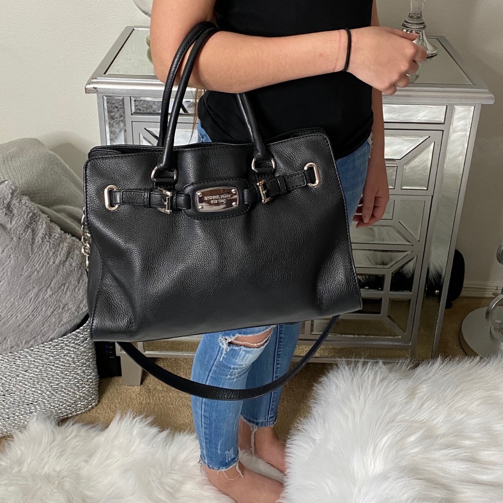 Michael Kors Hamilton Black Soft Leather Purse